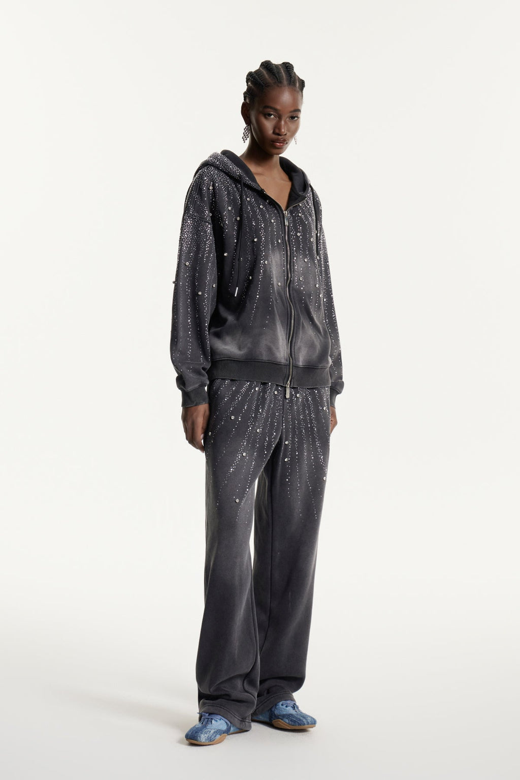 Efnan Crystal Hooded Pants Set