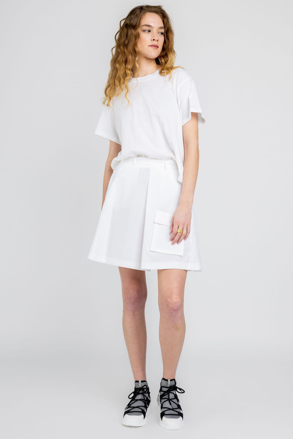 Organic Cotton Mini Skirt in Bianco