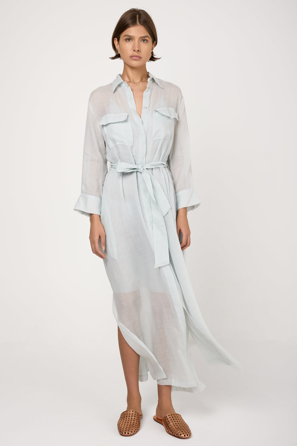 Rami Muslin Shirt Dress in Rugiada