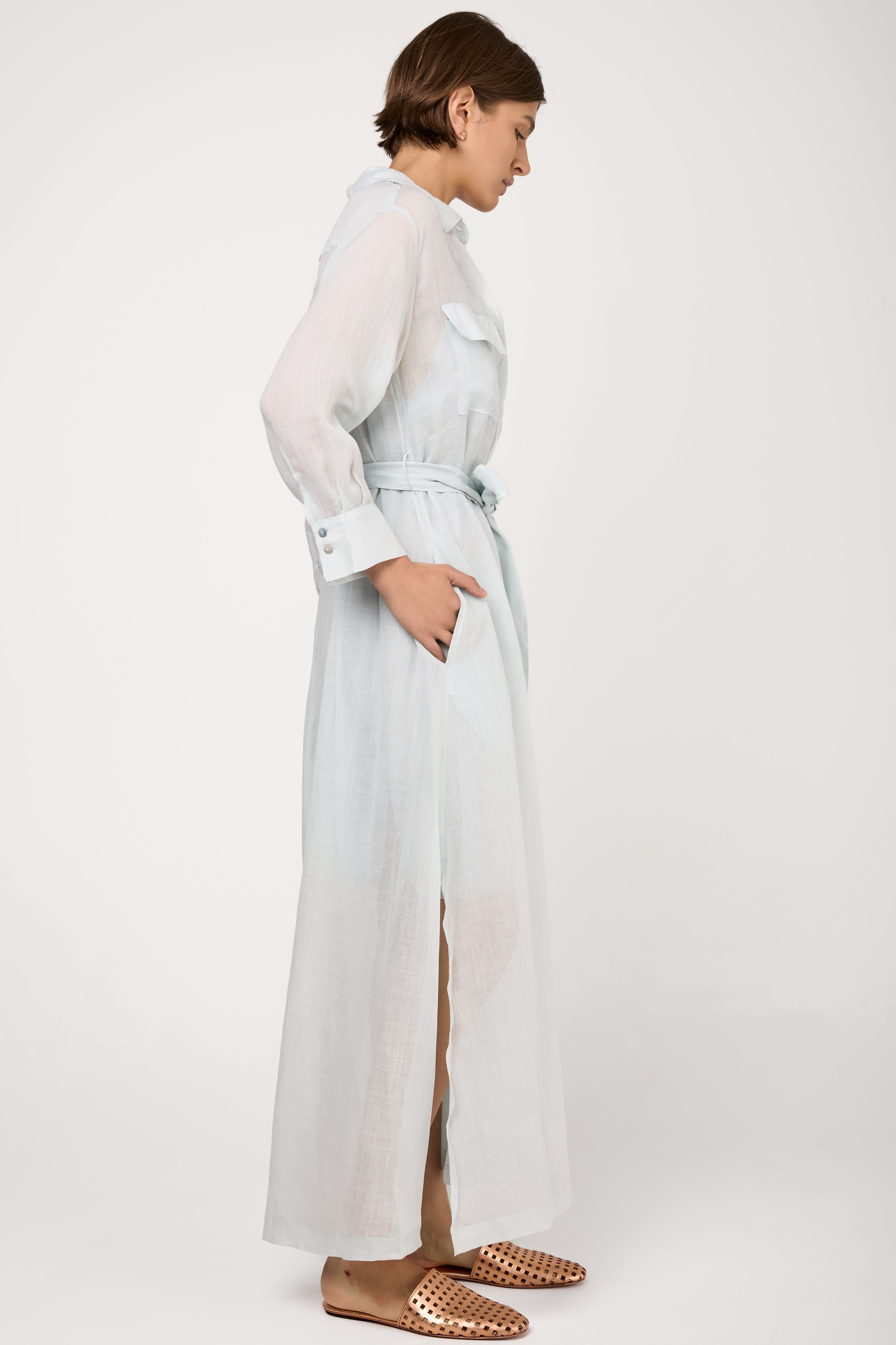Rami Muslin Shirt Dress in Rugiada