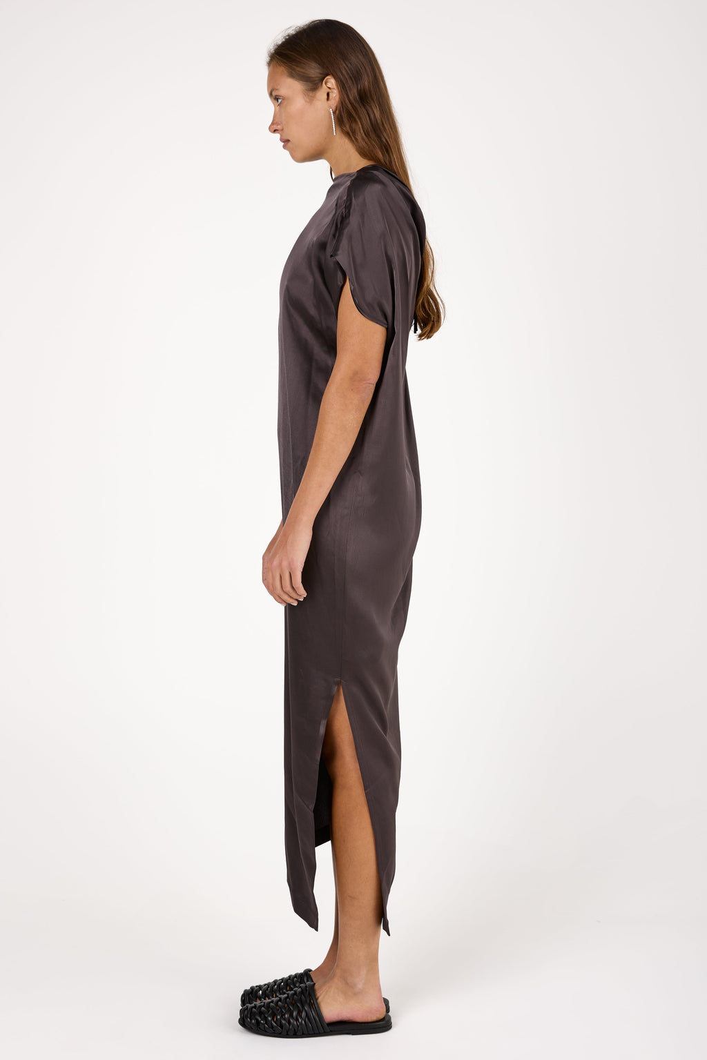 Viscose Midi Dress in Prugna