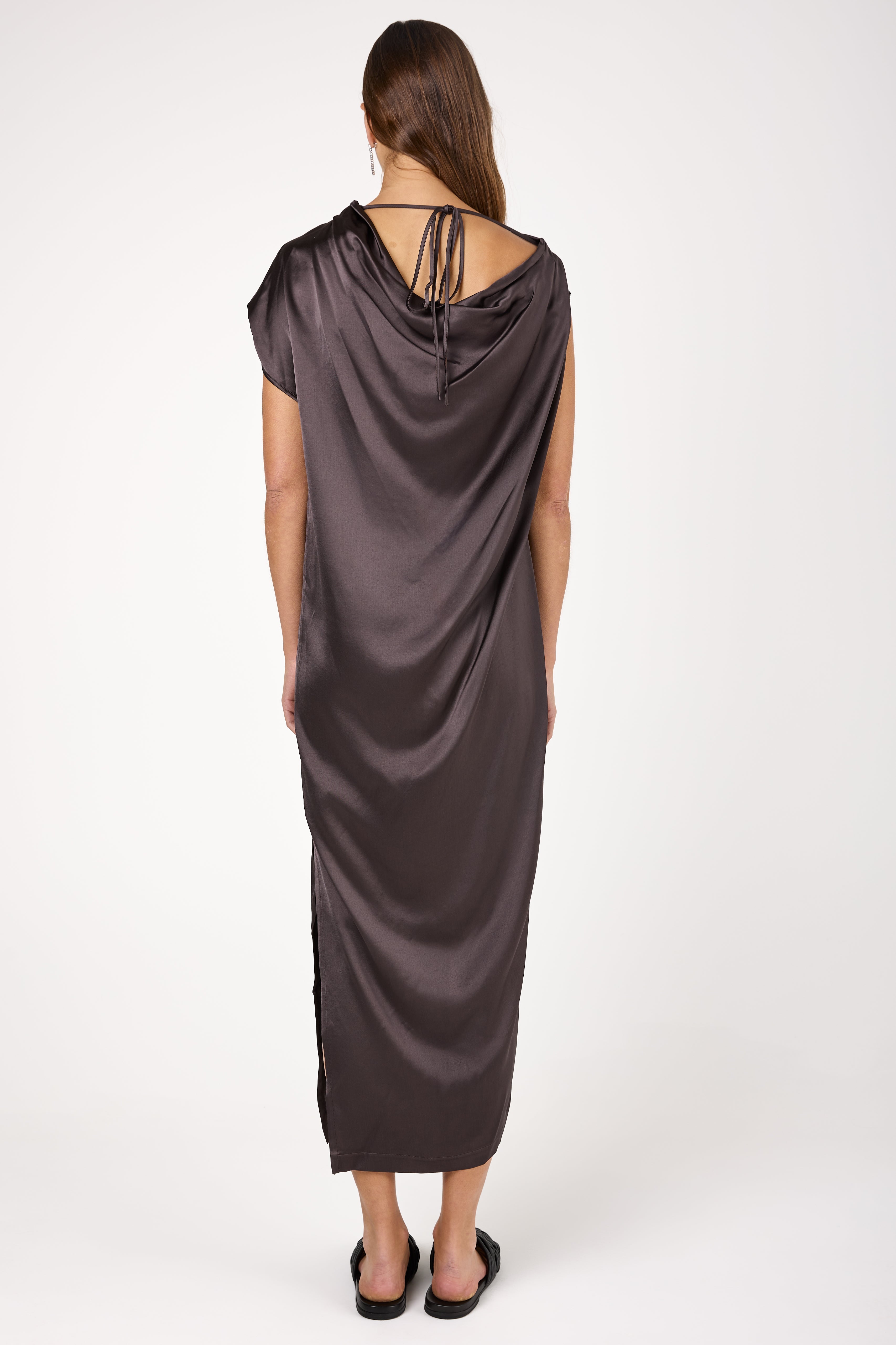 Viscose Midi Dress in Prugna