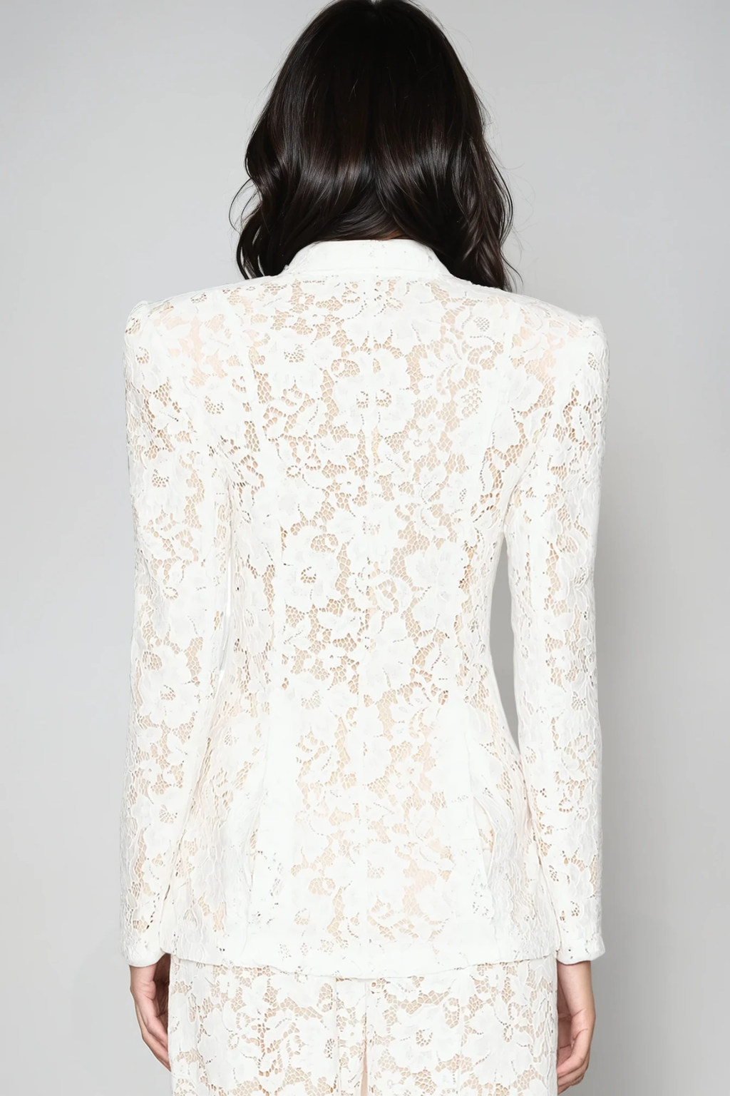 Djehutimose Floral Lace Pants Set In White