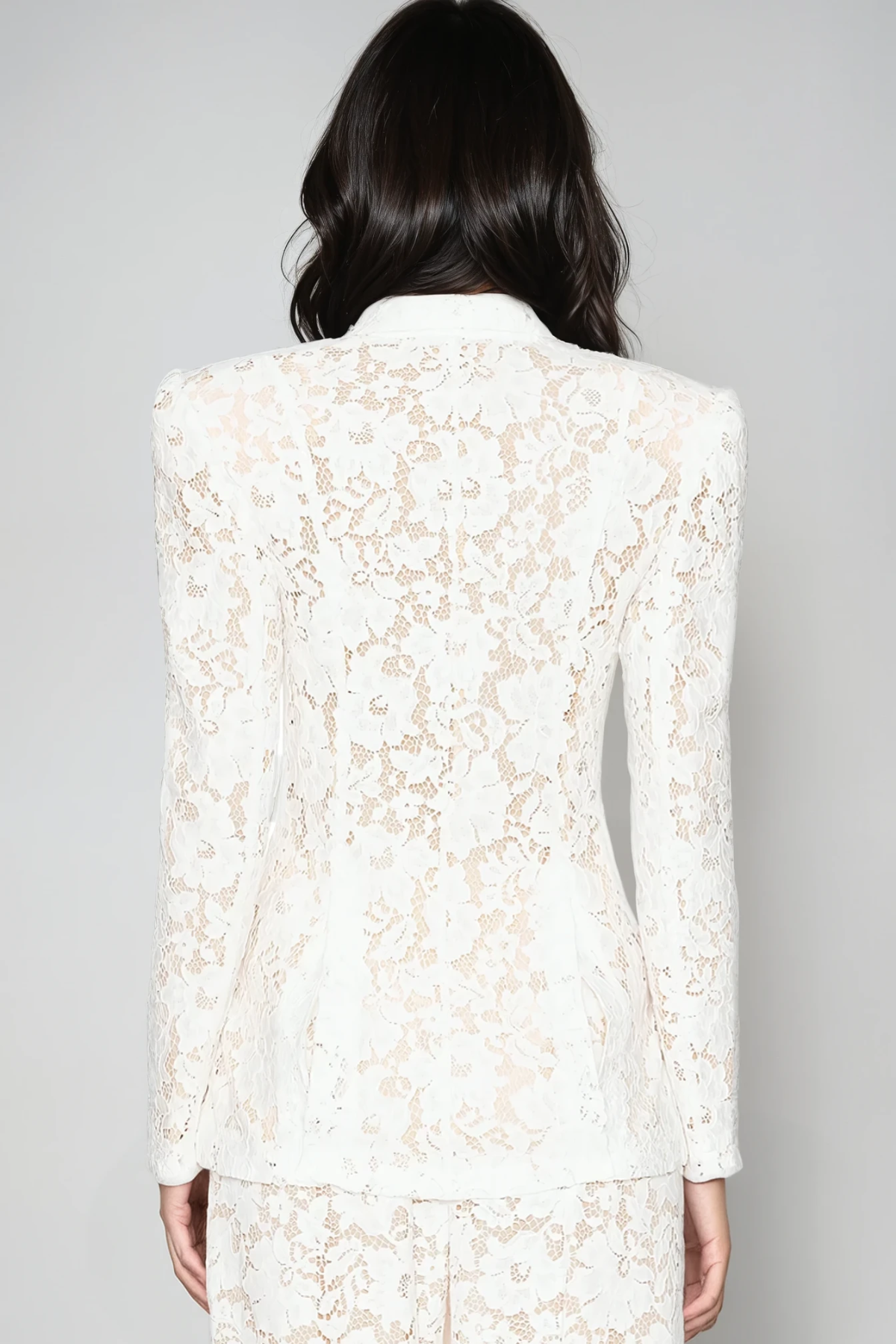 Djehutimose Floral Lace Pants Set In White