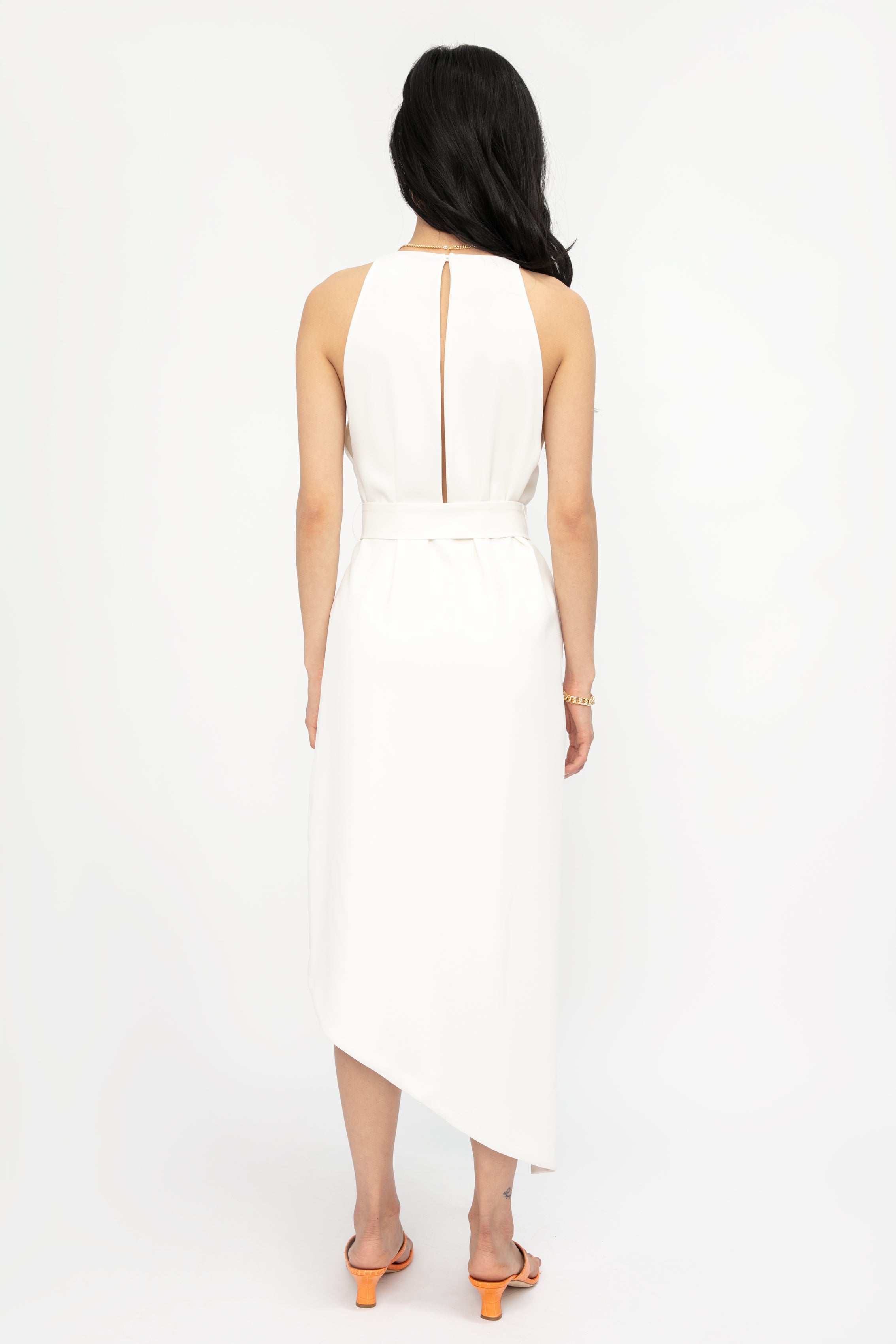 Jely Asymmetrical Dress in Ecru