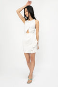 Yasmina Dress in White and Silver