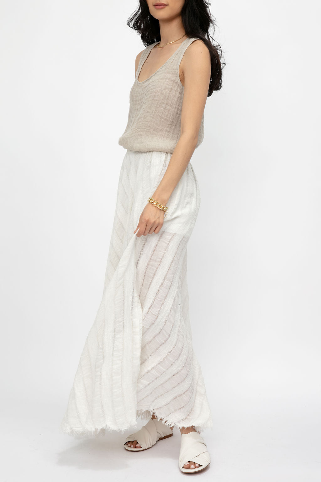 Tammorra Talea Linen Skirt in Latte