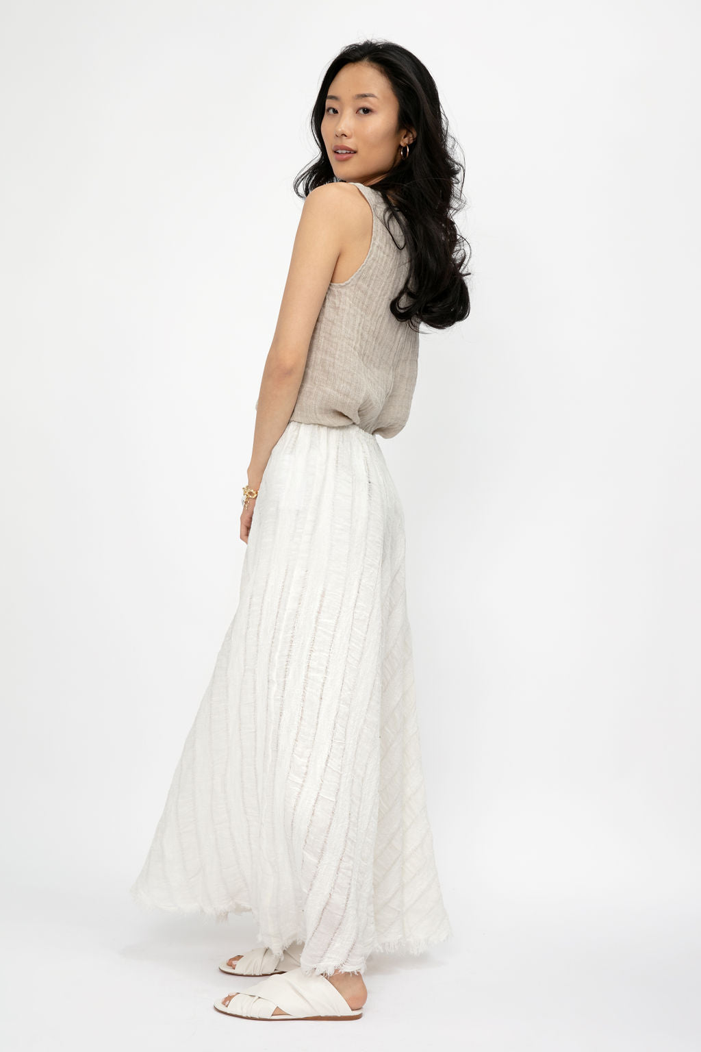 Tammorra Talea Linen Skirt in Latte