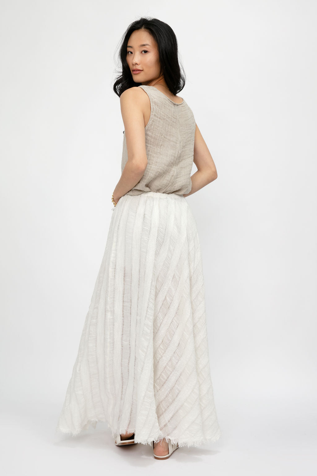 Tammorra Talea Linen Skirt in Latte