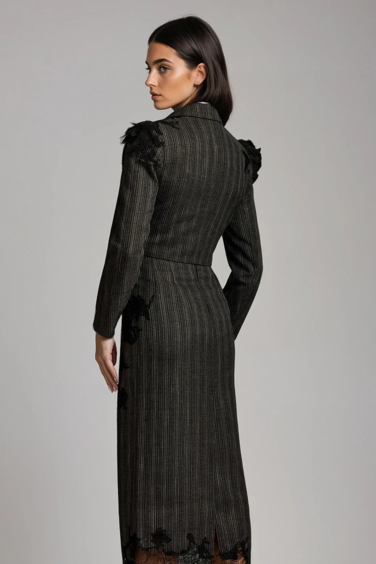 Liselle Lace Stripe Skirt Set