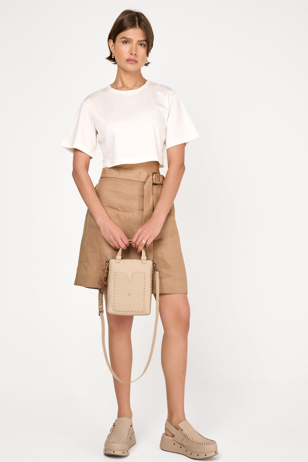 Scoglio Linen Skirt in Camel
