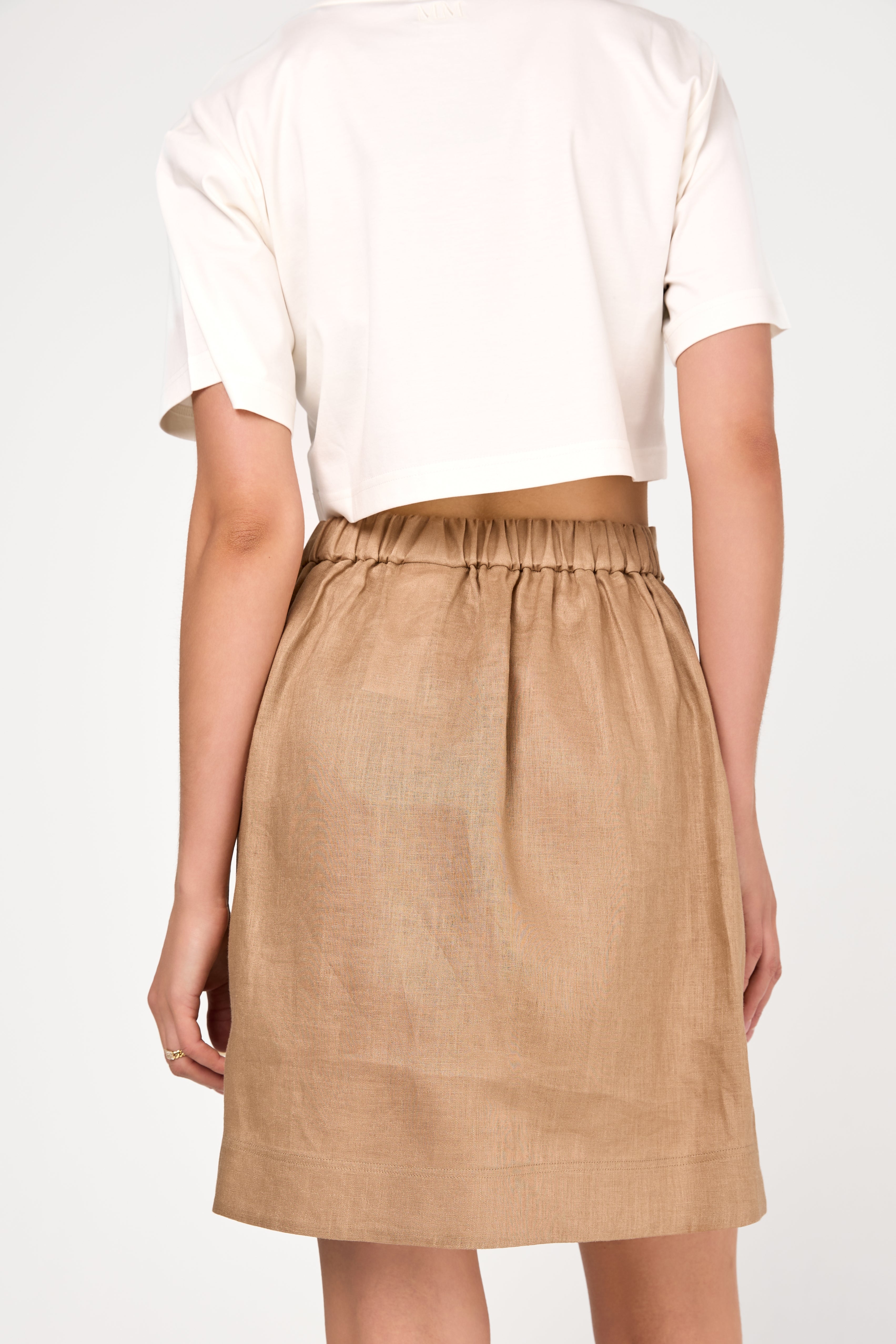 Scoglio Linen Skirt in Camel