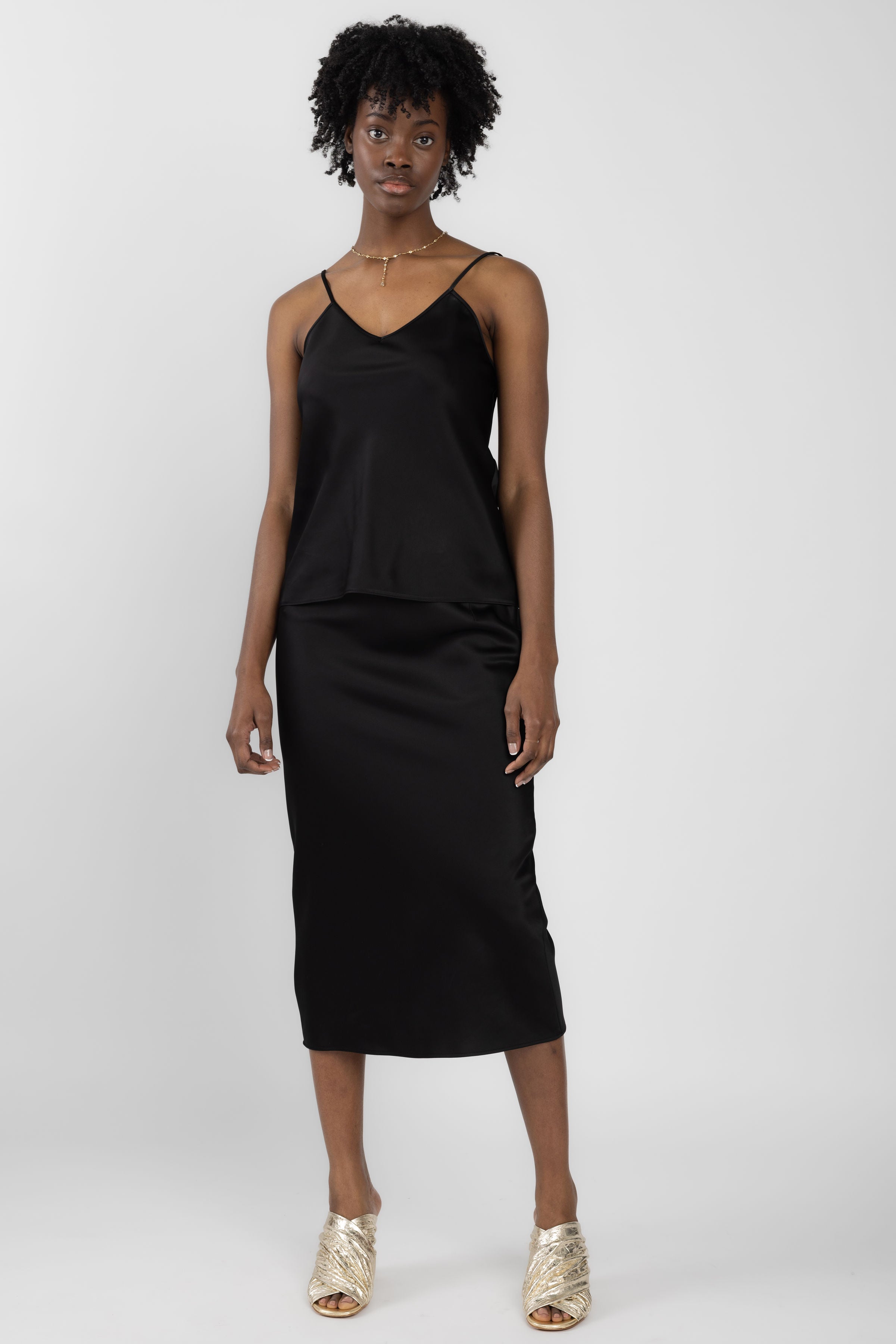 Tubular Viscose Skirt in Black