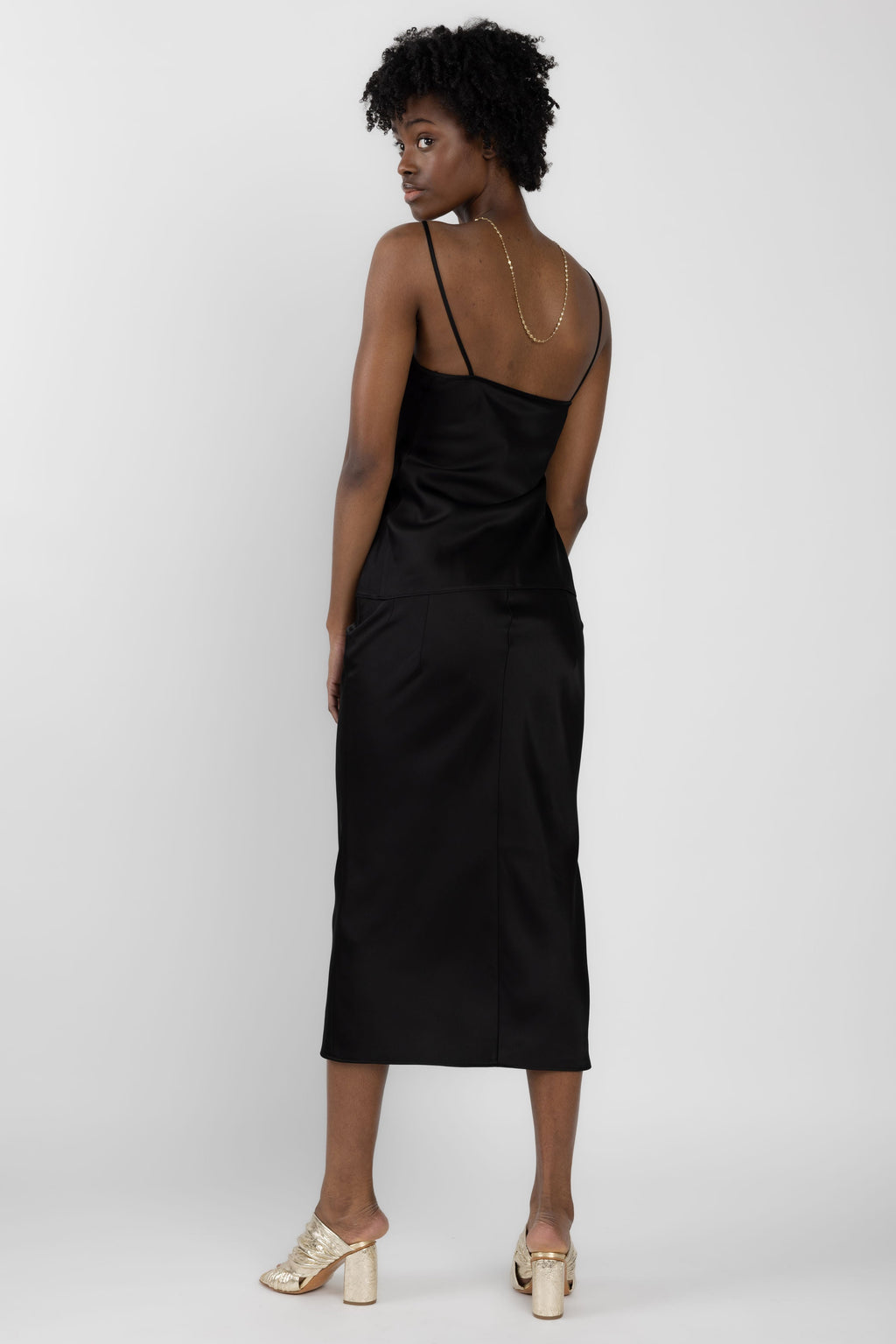 Tubular Viscose Skirt in Black