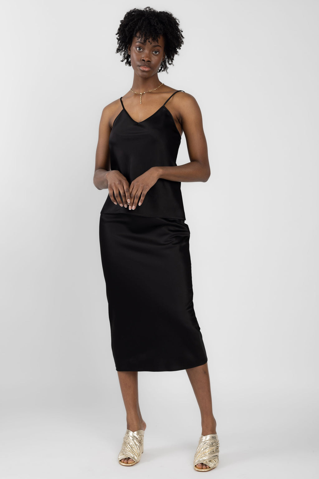 Tubular Viscose Skirt in Black