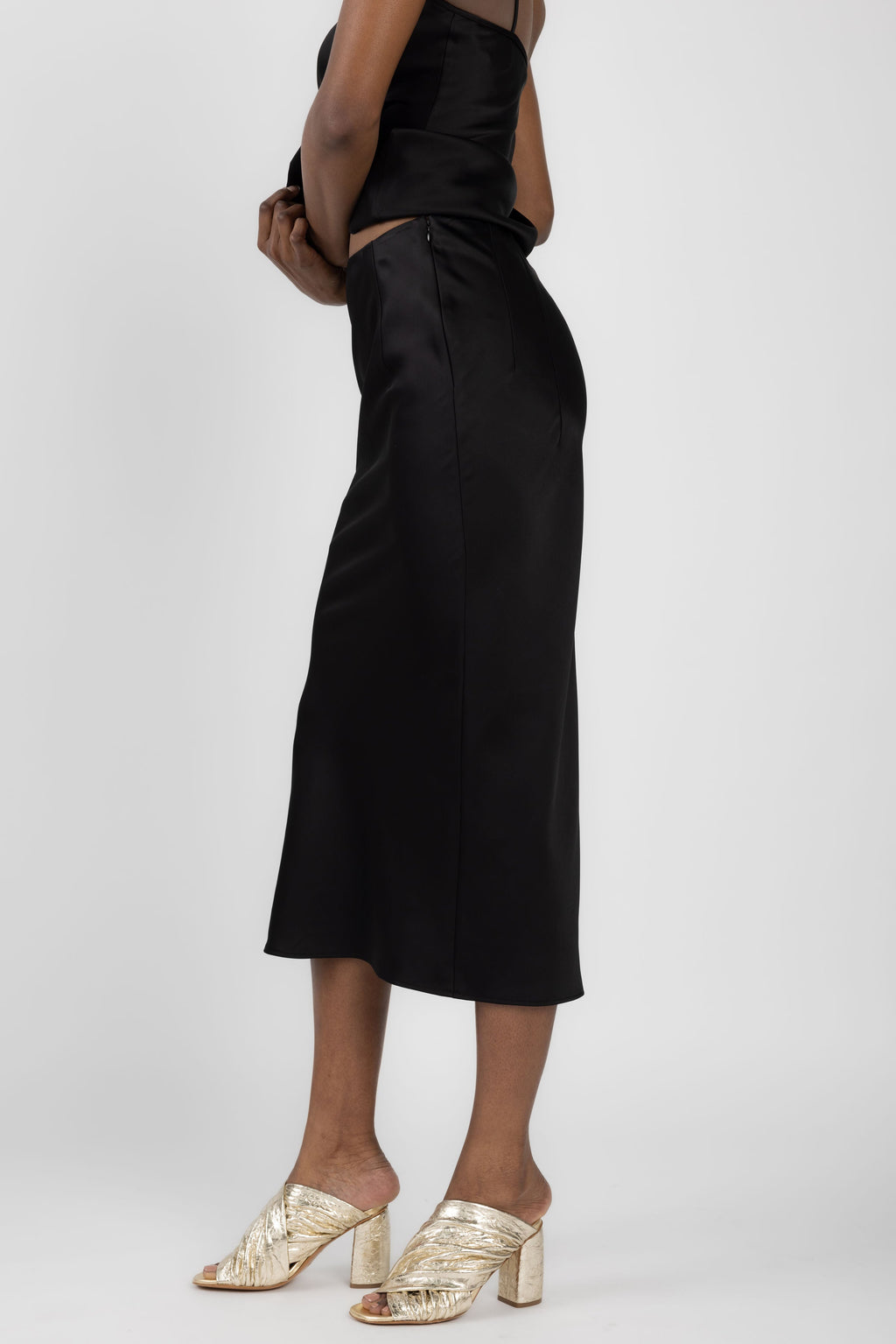 Tubular Viscose Skirt in Black