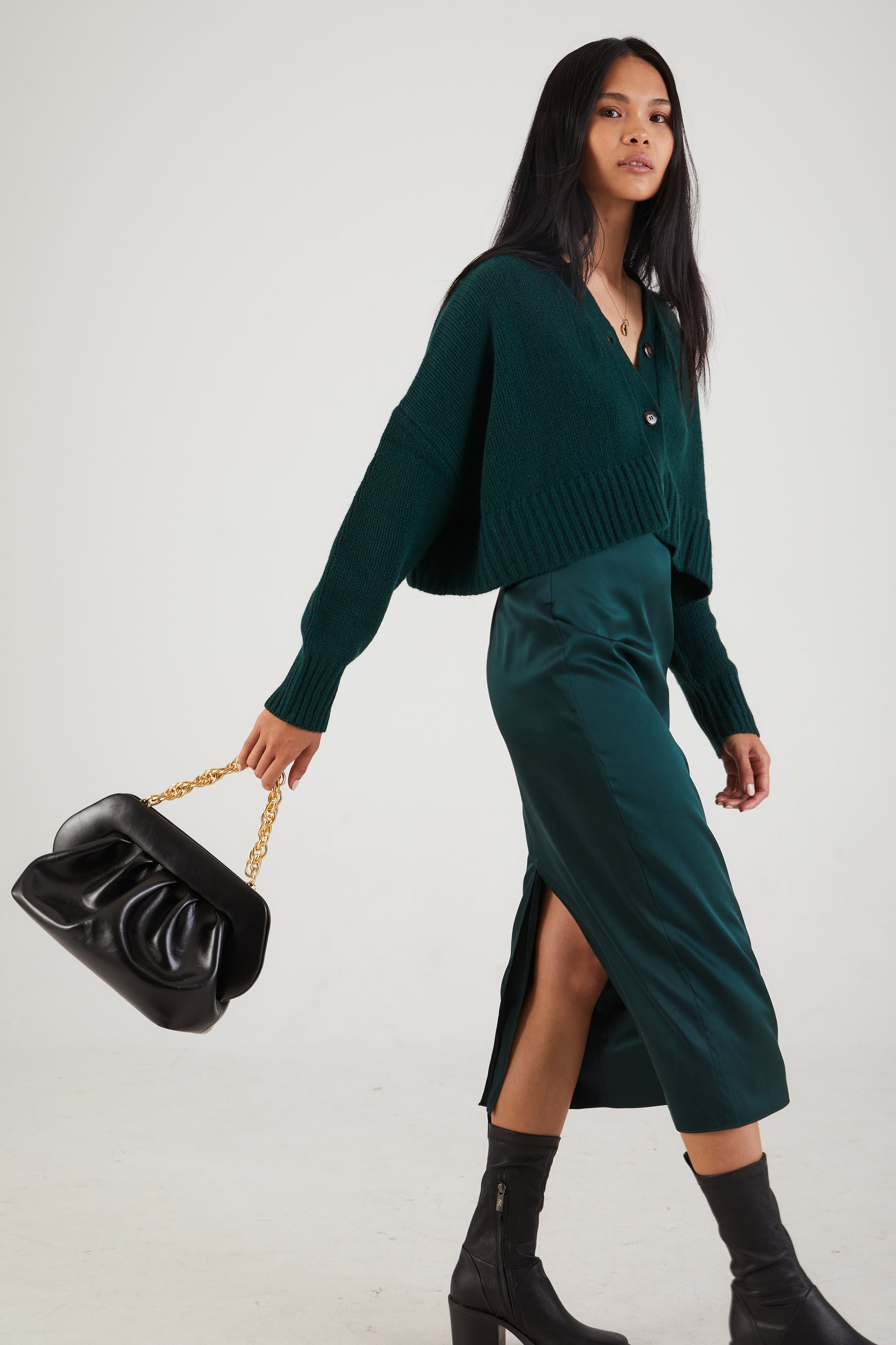 Severine Strapless Dress in Deep Forest