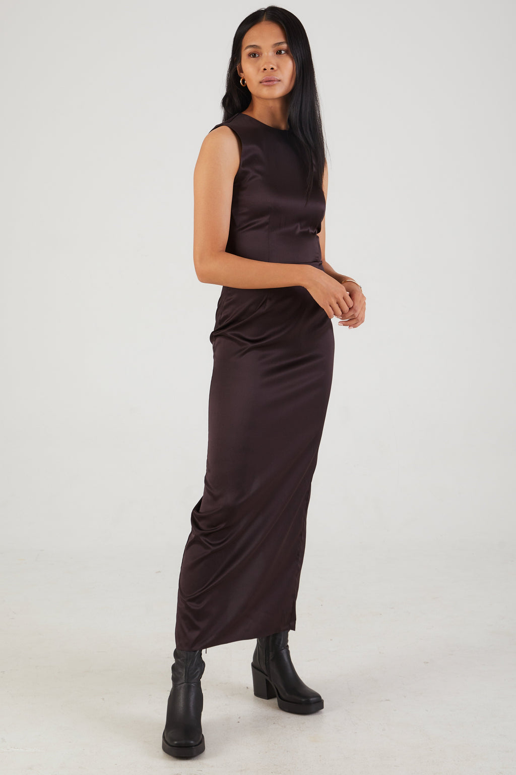 Ila Silk Shift Dress in Oak Tree