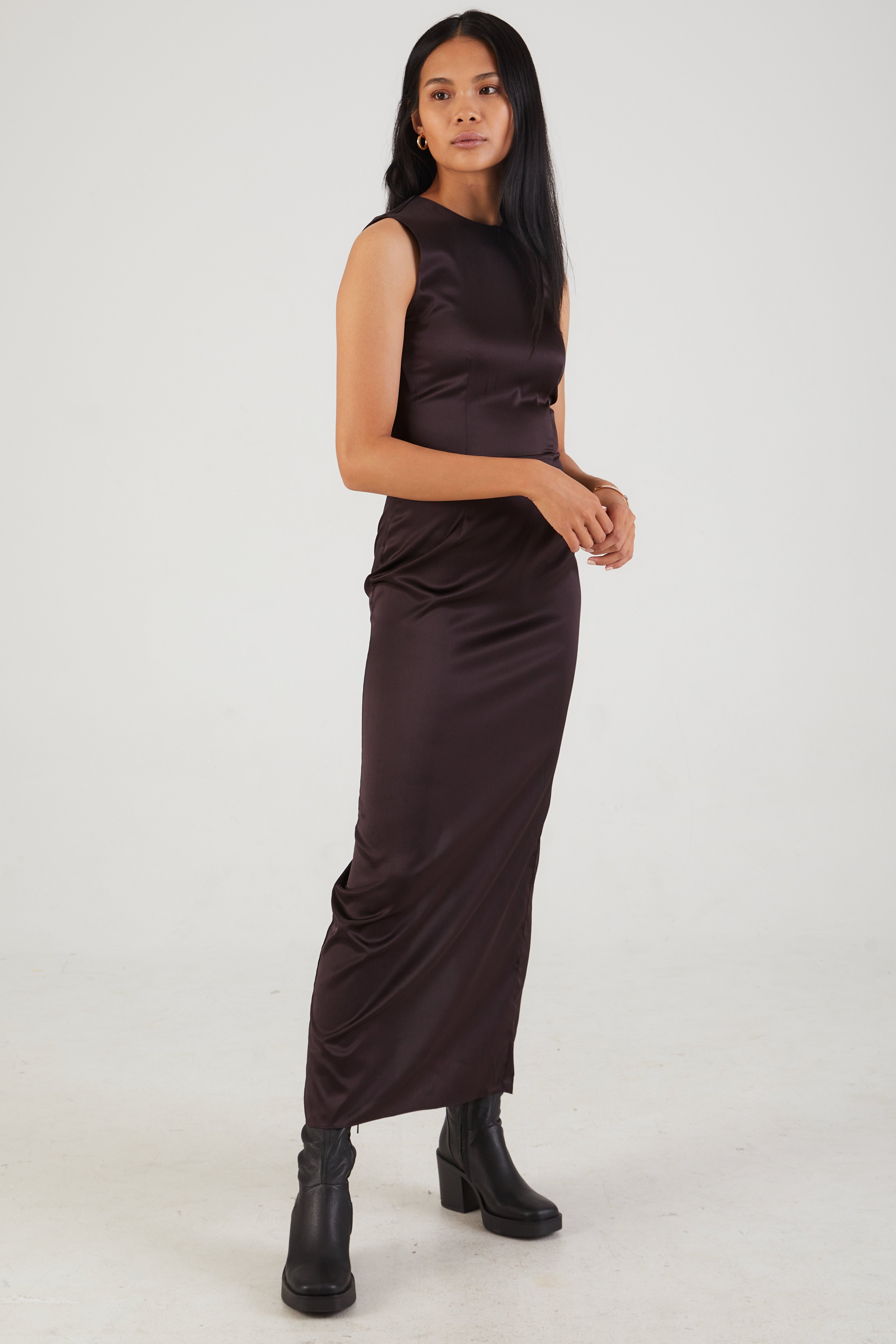 Ila Silk Shift Dress in Oak Tree