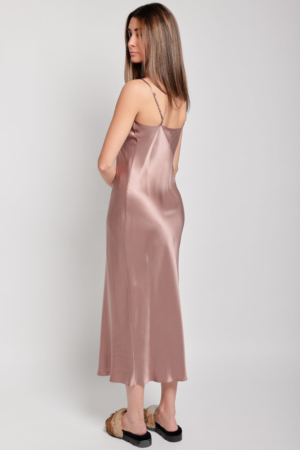 Taylor Silk Dress in Mink