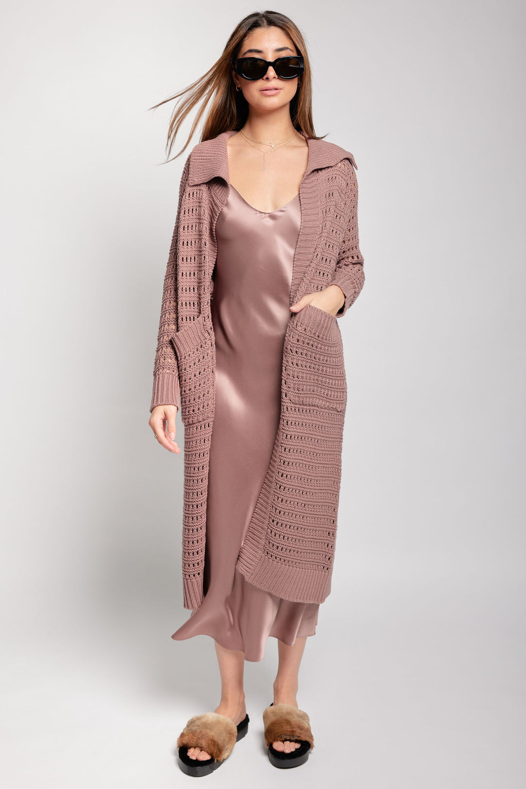 Taylor Silk Dress in Mink