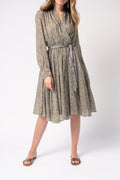 Eagle Print Cotton Silk Voile Dress