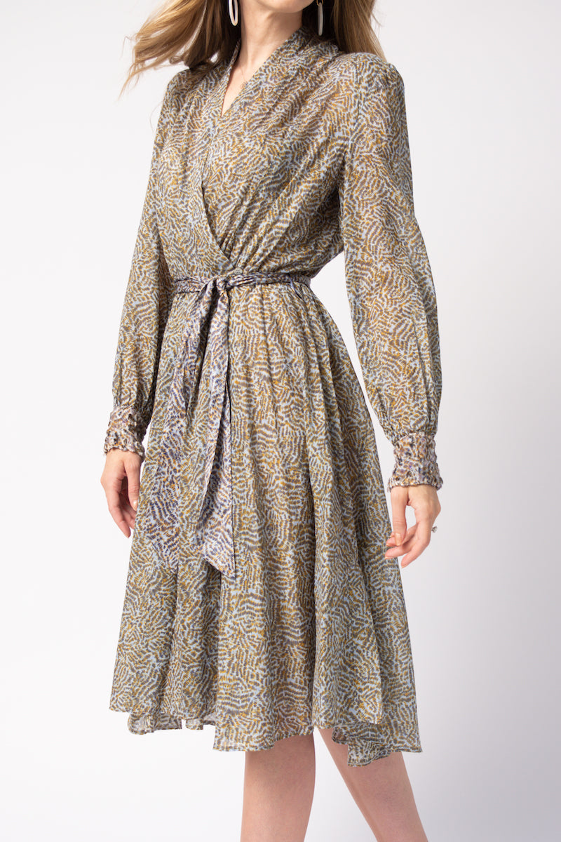 Eagle Print Cotton Silk Voile Dress