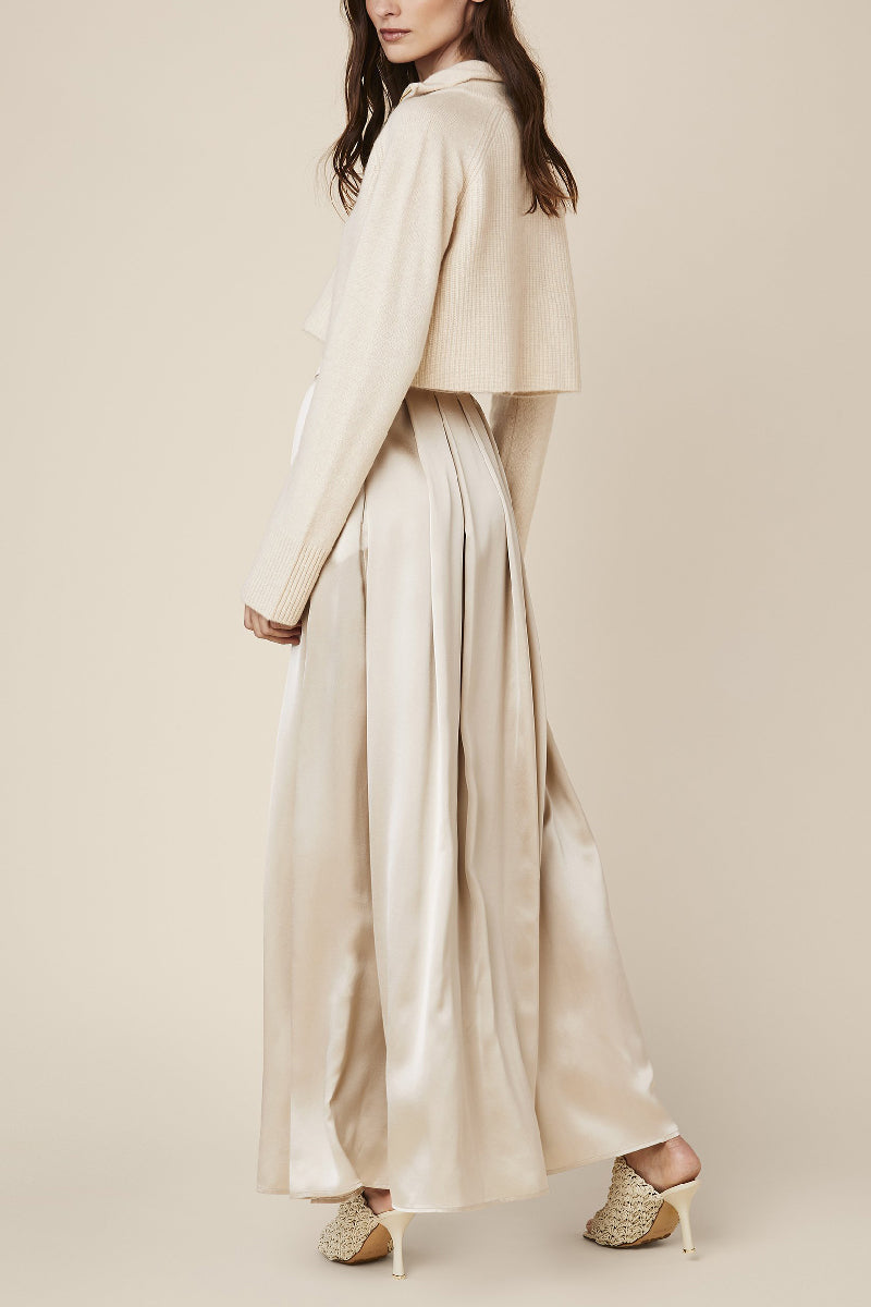 Luca Pleated Skirt in Cream