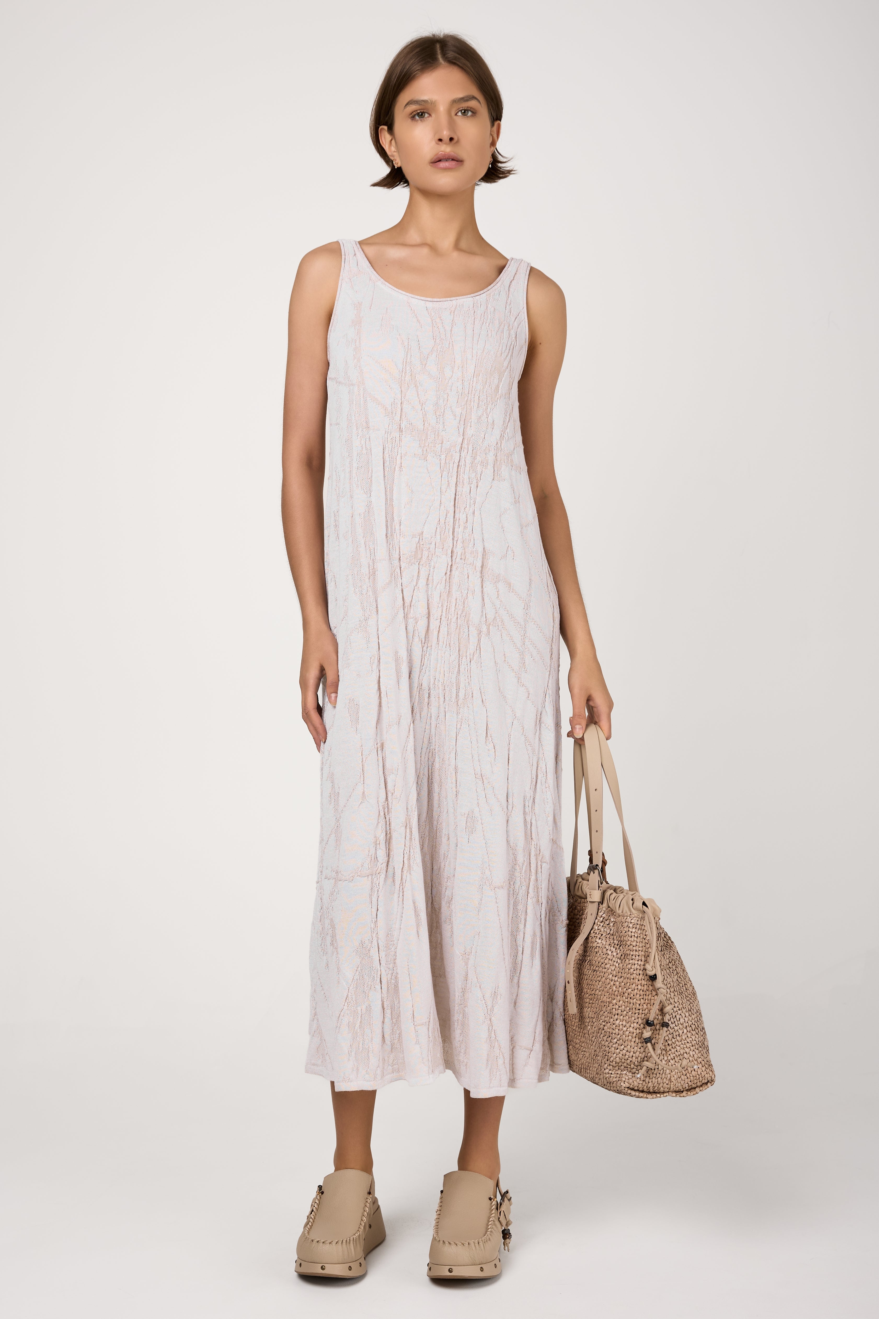 Sleeveless Midi Dress in Sand
