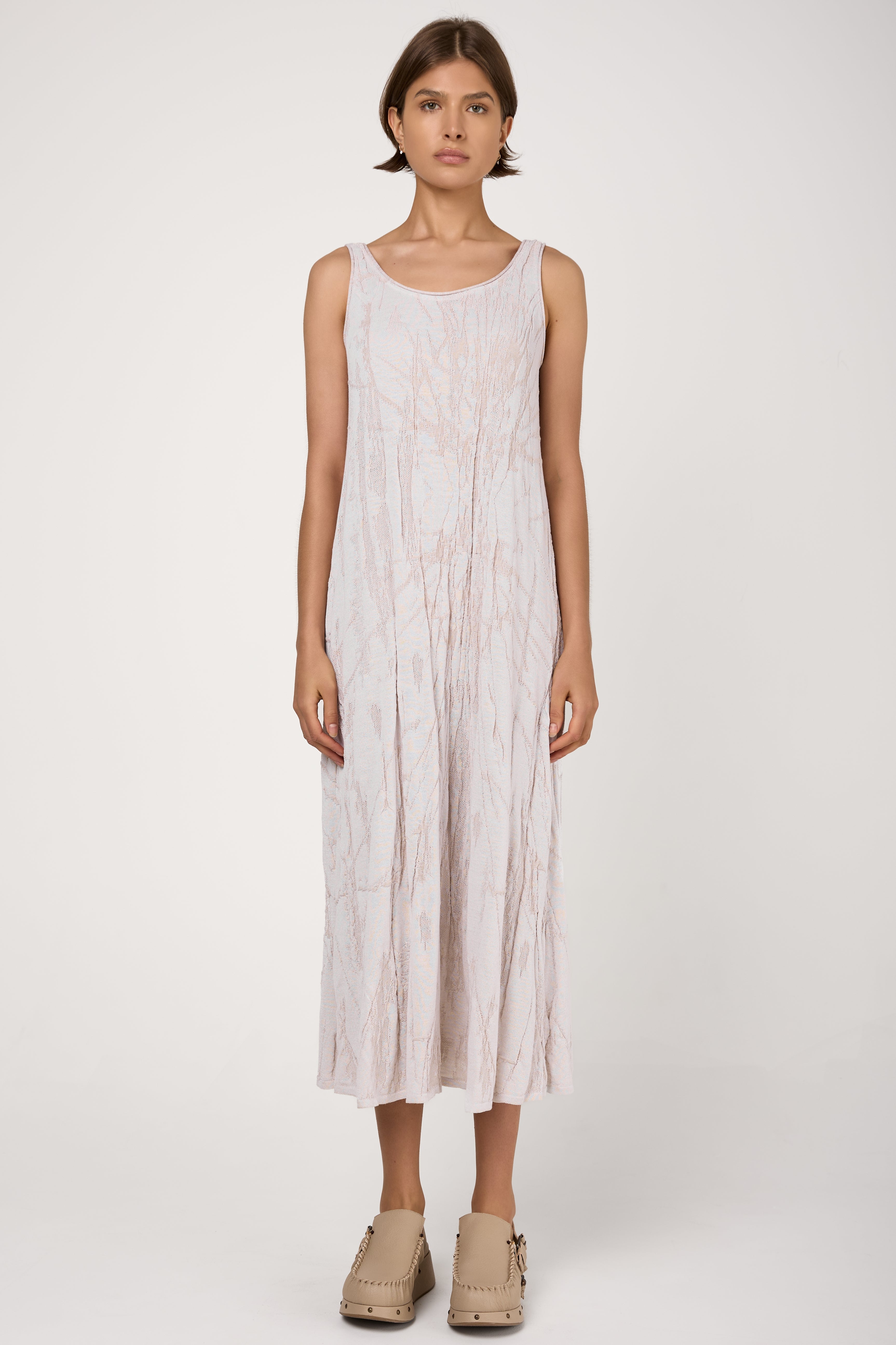 Sleeveless Midi Dress in Sand