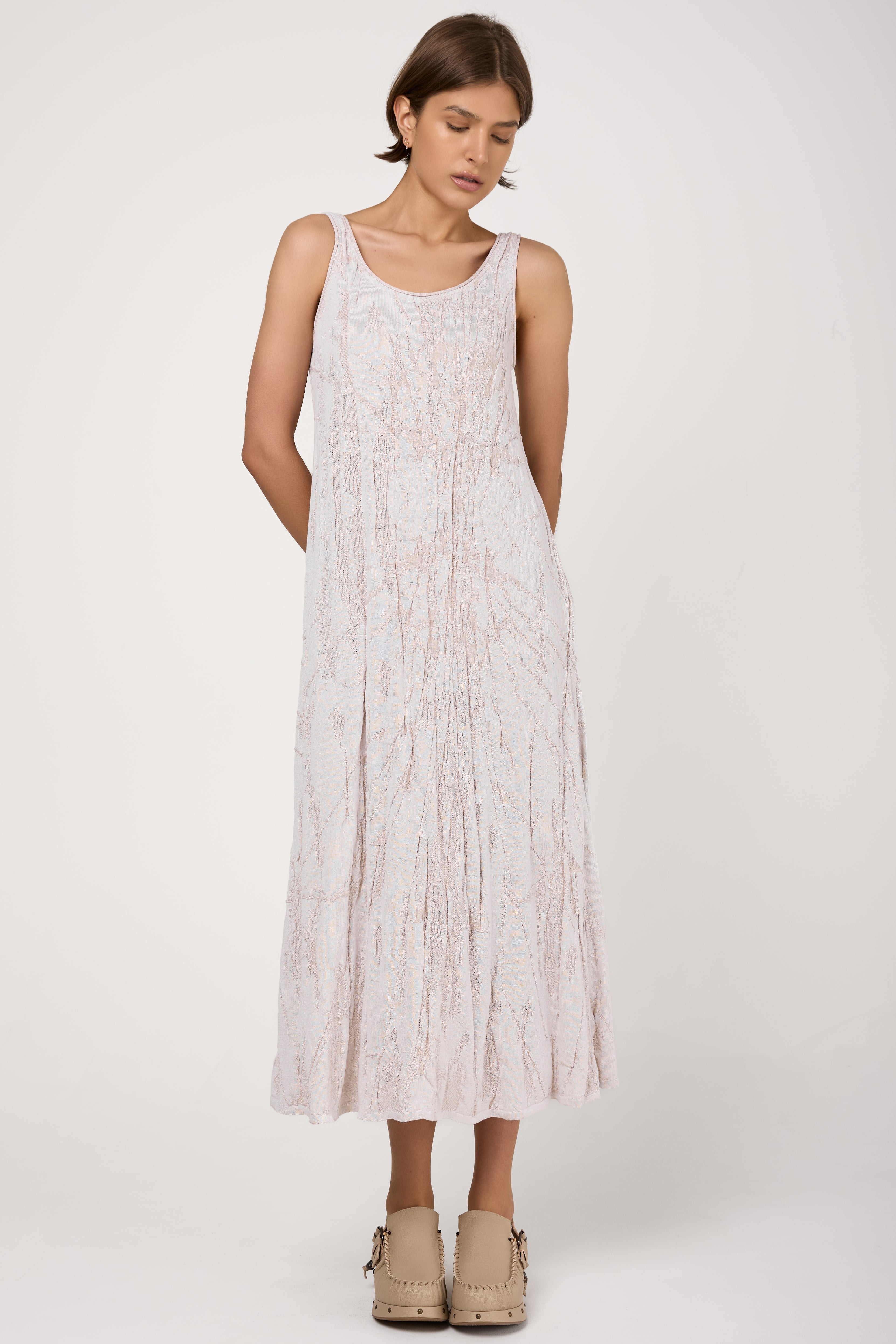 Sleeveless Midi Dress in Sand