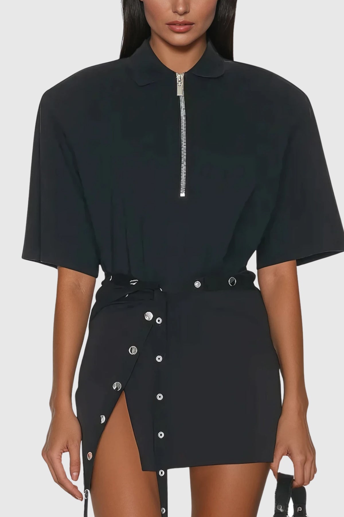 Yadira Lapel Embellished Deconstruct Skirt Set