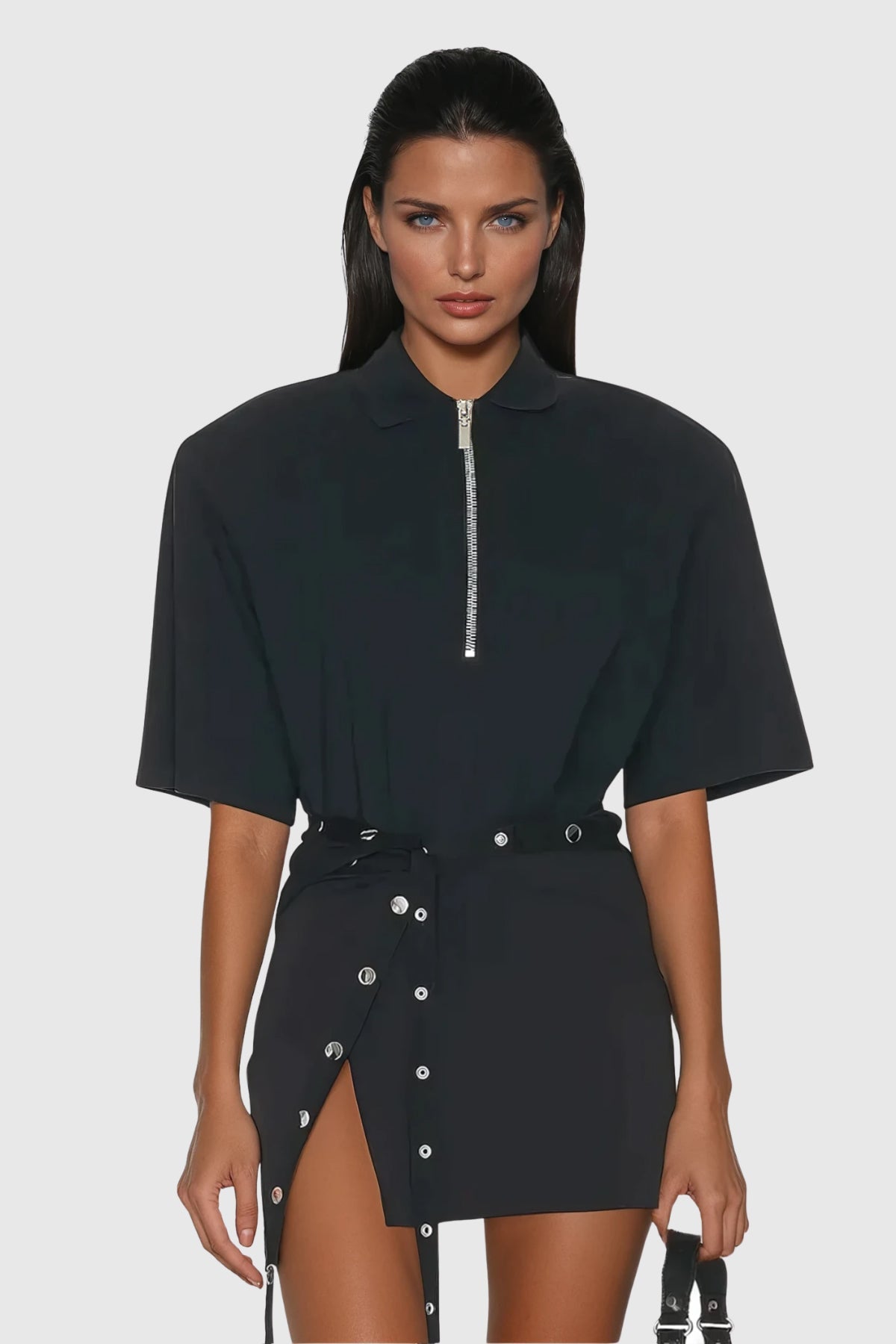 Yadira Lapel Embellished Deconstruct Skirt Set