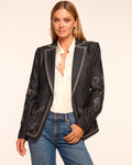 Laura Embroidered Denim Blazer