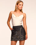Lauren Embroidered Denim Mini Skirt
