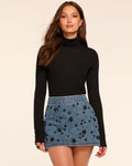 Sally Embellished Denim Mini Skirt