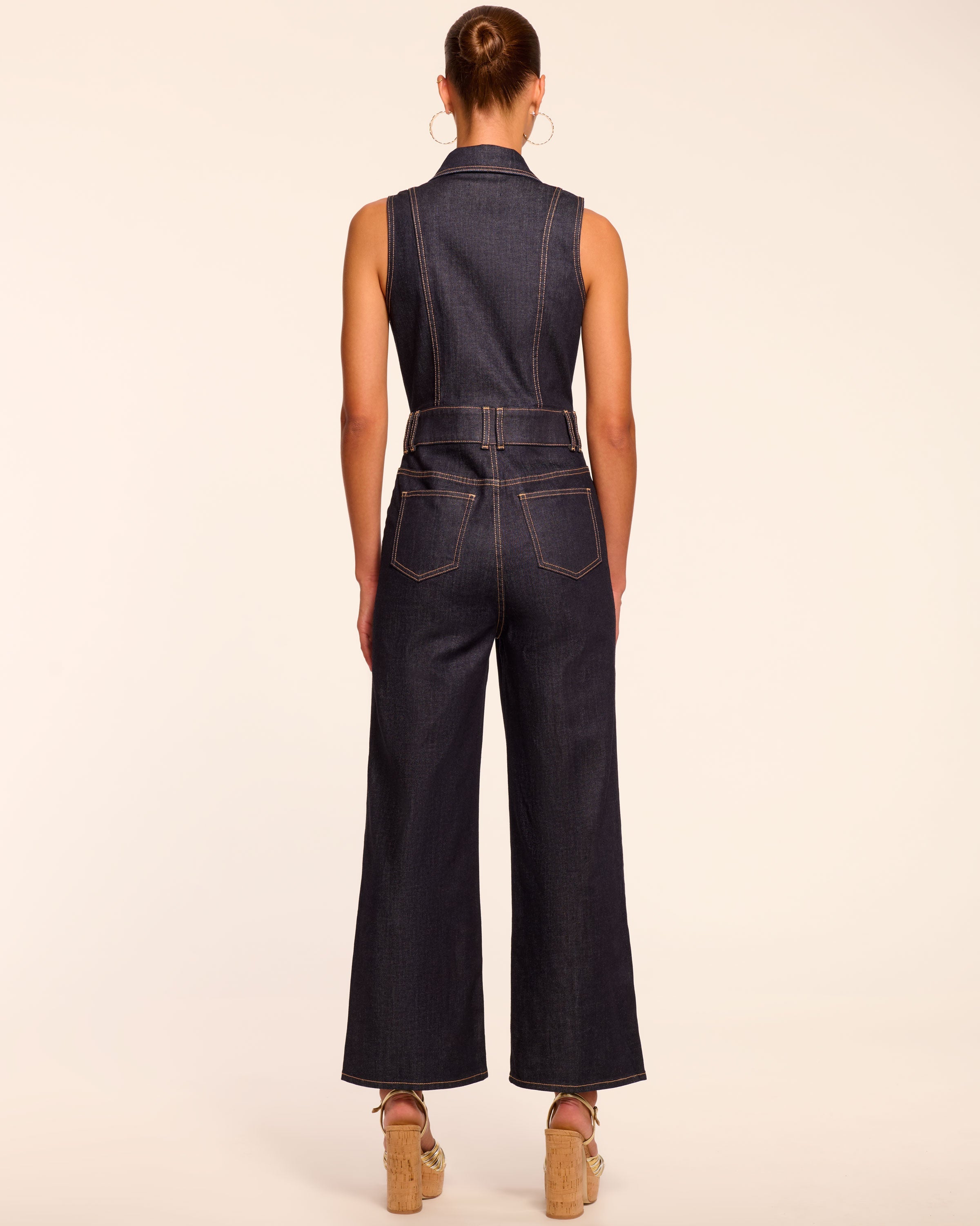 Stephania Sleeveless Denim Jumpsuit
