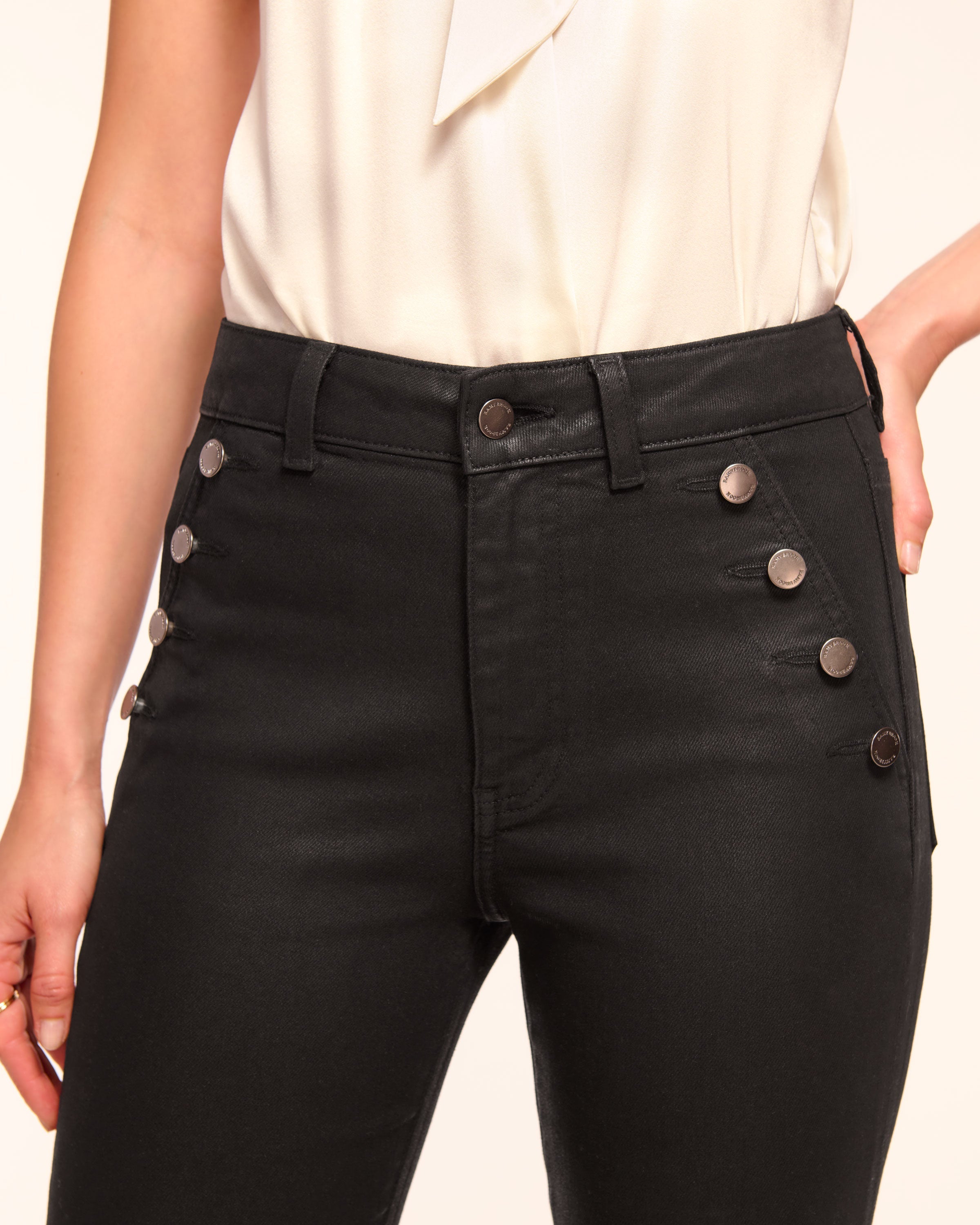 Helena Coated High-Rise Flare Jean