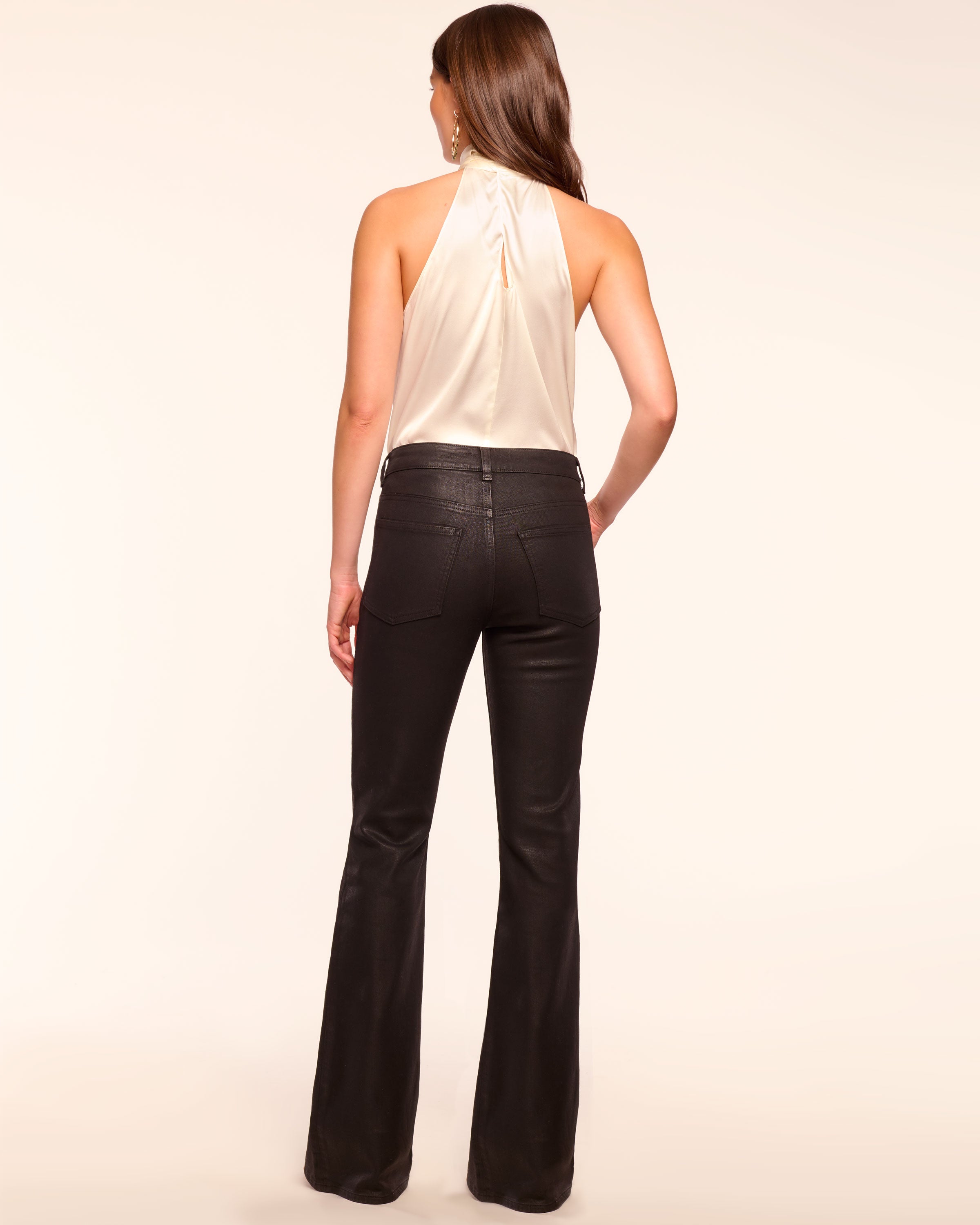 Helena Coated High-Rise Flare Jean
